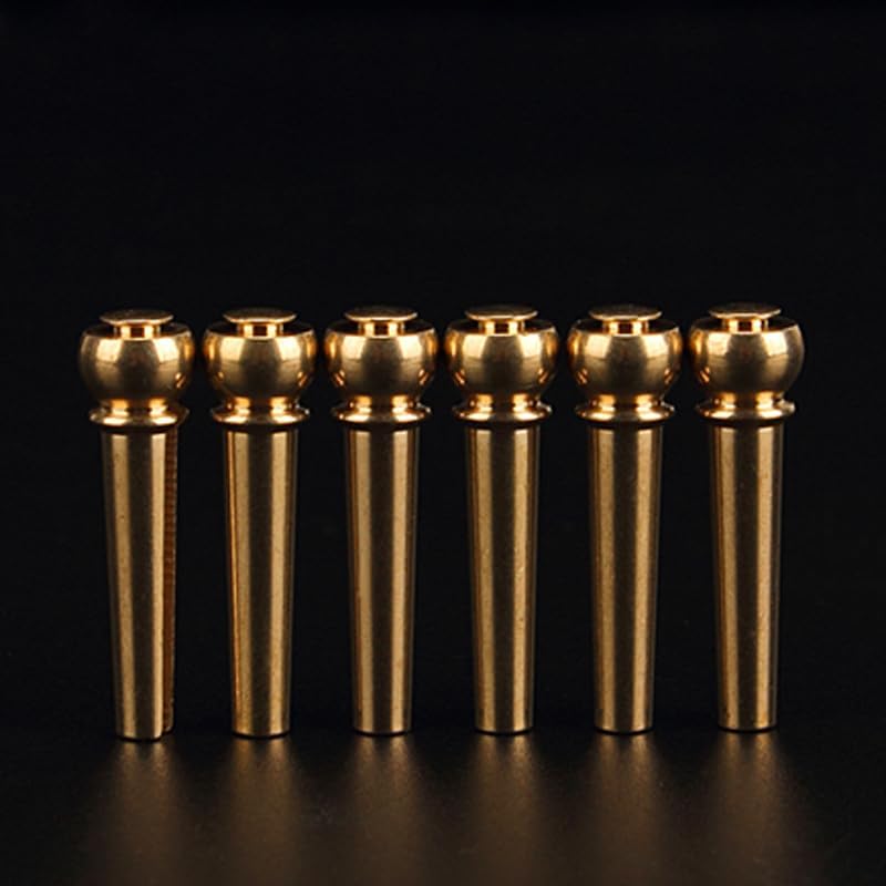 MAXCHEER 6Pcs Brass Acoustic Guitar Bridge Pins Guitar Strings Fixed Cone String Pins String Nails with Guitar Pins Puller（Gold） - Image 4